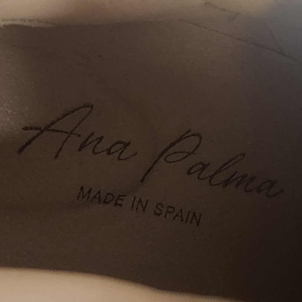 Ana Palma Black Patent Leather Chunky High Heel Boots Ankle Booties Size 41 9.5 - Picture 7 of 12